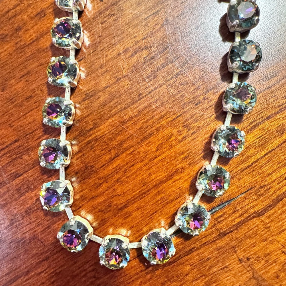 Elegant Multicolor Crystal Necklace and Earrings